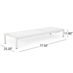Chaise longue da esterno in alluminio Cape Coral (set da 2) di Christopher Knight Home - 77,56 P x 25,20 L x 11,80 A