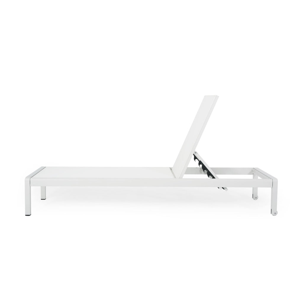 Chaise longue da esterno in alluminio Cape Coral (set da 2) di Christopher Knight Home - 77,56 P x 25,20 L x 11,80 A