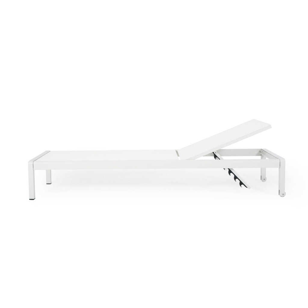Chaise longue da esterno in alluminio Cape Coral (set da 2) di Christopher Knight Home - 77,56 P x 25,20 L x 11,80 A
