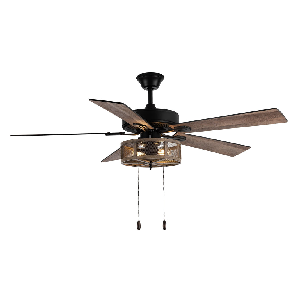 Ventilatore da soffitto a LED da fattoria in metallo spazzolato 52 Carbon Loft
