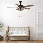 Ventilatore da soffitto a LED da fattoria in metallo spazzolato 52 Carbon Loft