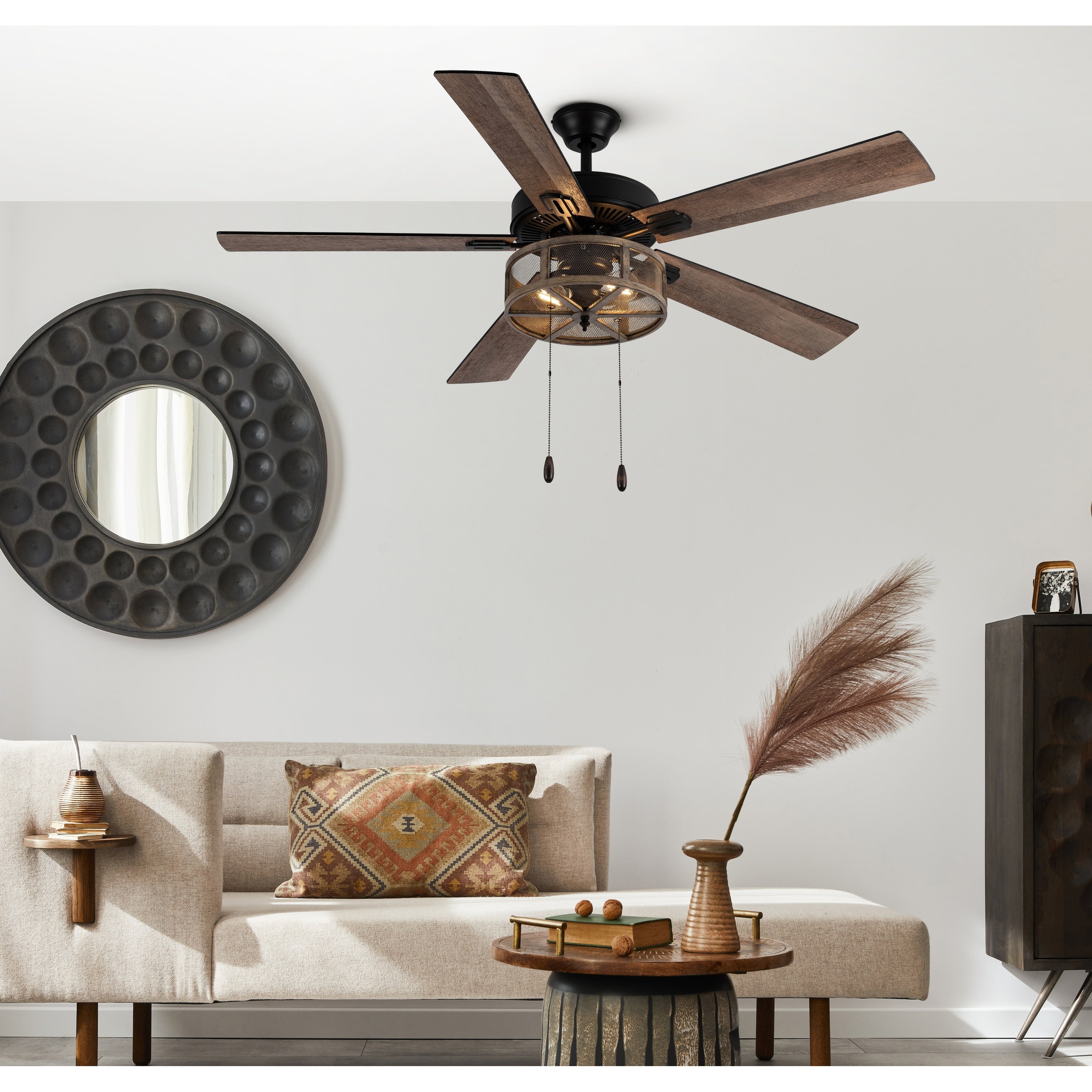 Ventilatore da soffitto a LED da fattoria in metallo spazzolato 52 Carbon Loft