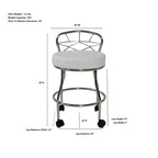 Sgabello da toeletta Diana X-Back con rotelle Carolina Living