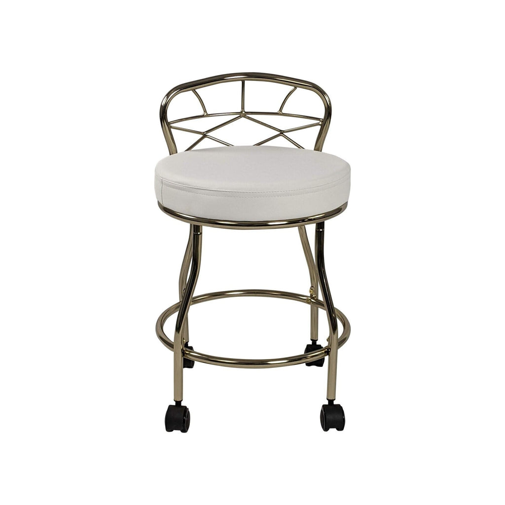 Sgabello da toeletta Diana X-Back con rotelle Carolina Living