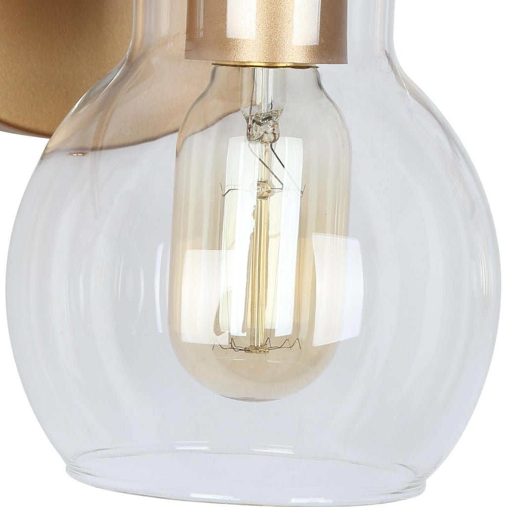 Applique da parete in vetro a forma di sfera, moderna, per bagno, a 3 luci, color oro
