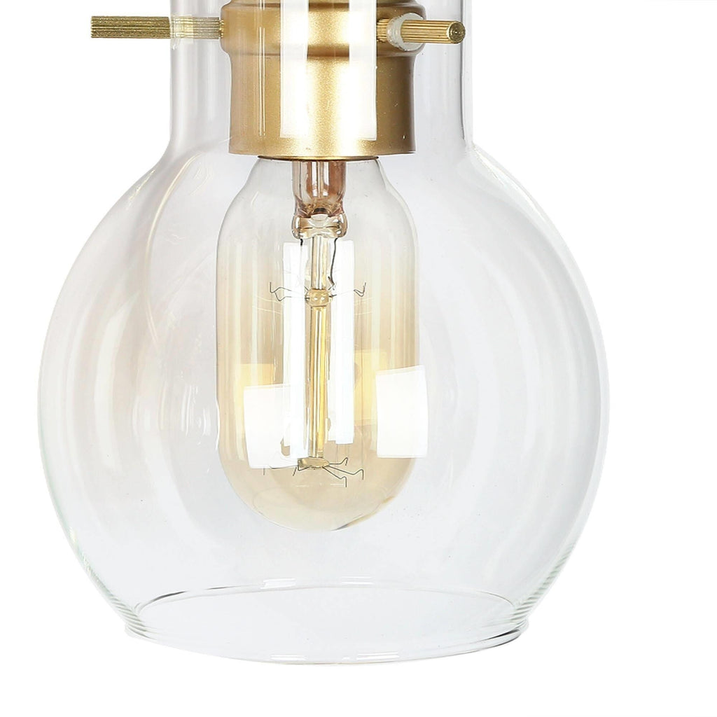 Applique da parete in vetro a forma di sfera, moderna, per bagno, a 3 luci, color oro