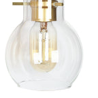 Applique da parete in vetro a forma di sfera, moderna, per bagno, a 3 luci, color oro