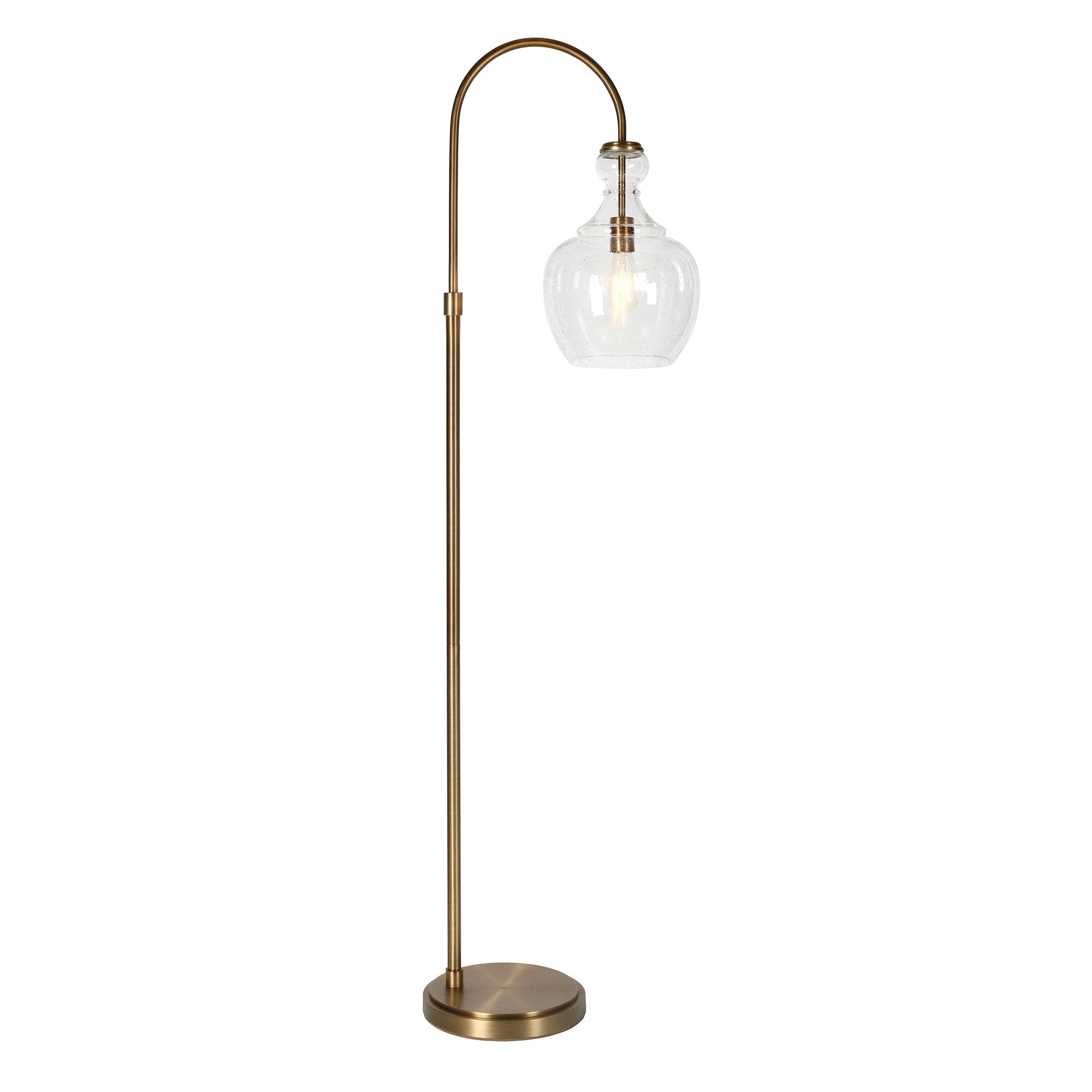 Lampada da terra ad arco Verona con paralume in vetro