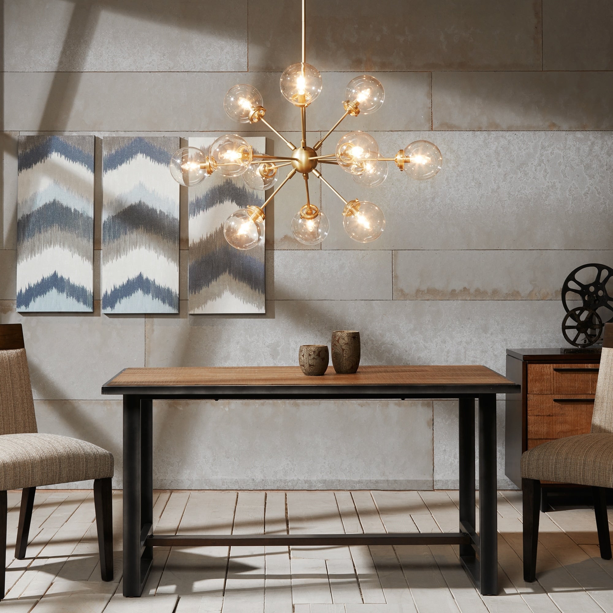 Lampadario INK+IVY Paige a 12 luci con lampadine a globo oversize