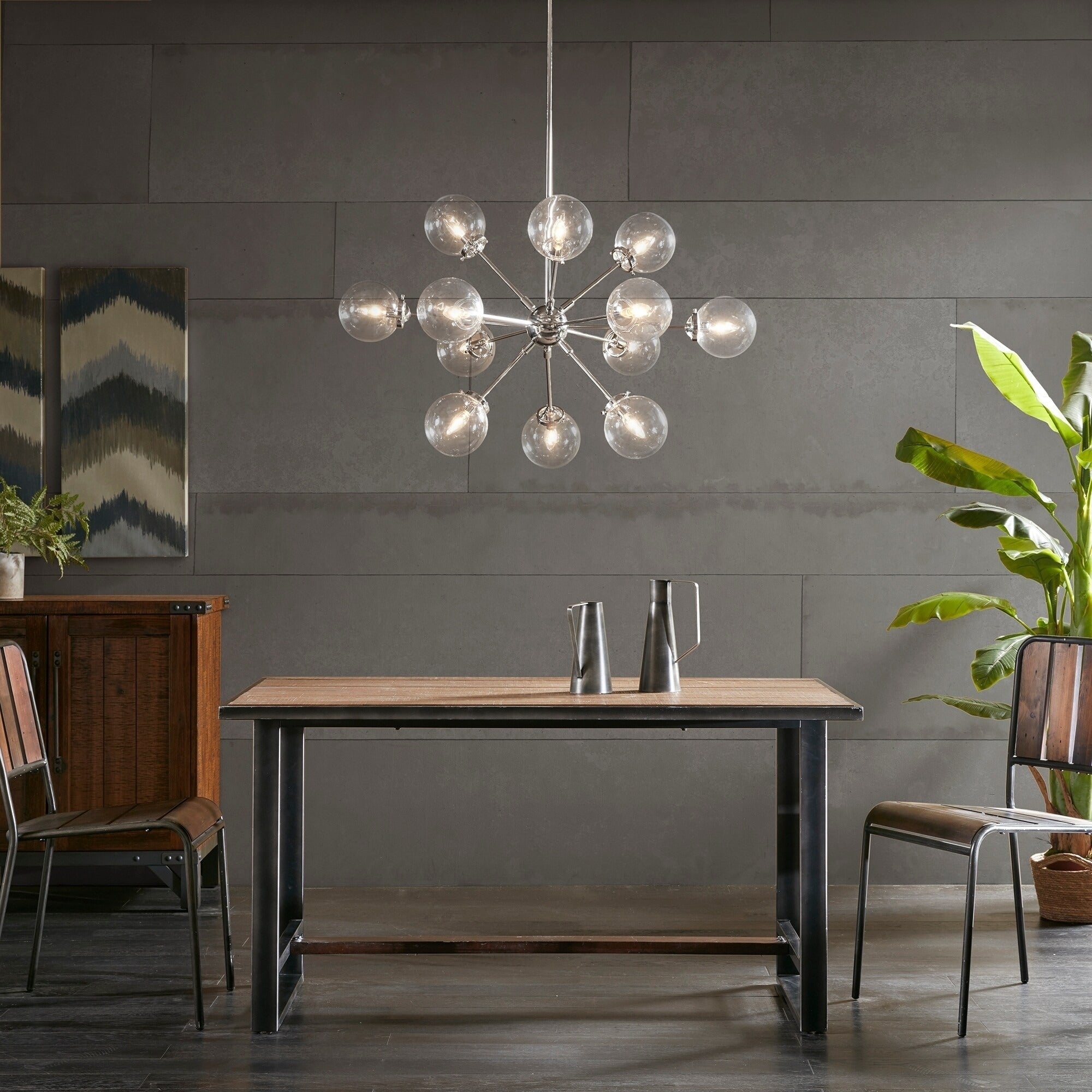 Lampadario INK+IVY Paige a 12 luci con lampadine a globo oversize