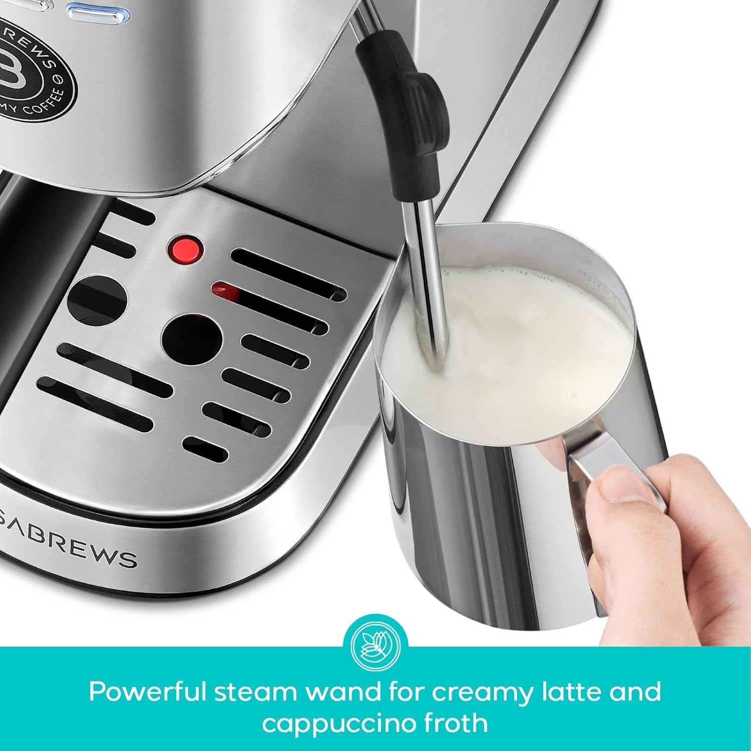 Macchina per caffè espresso professionale Casabrews da 20 bar con sistema di schiumatura del latte