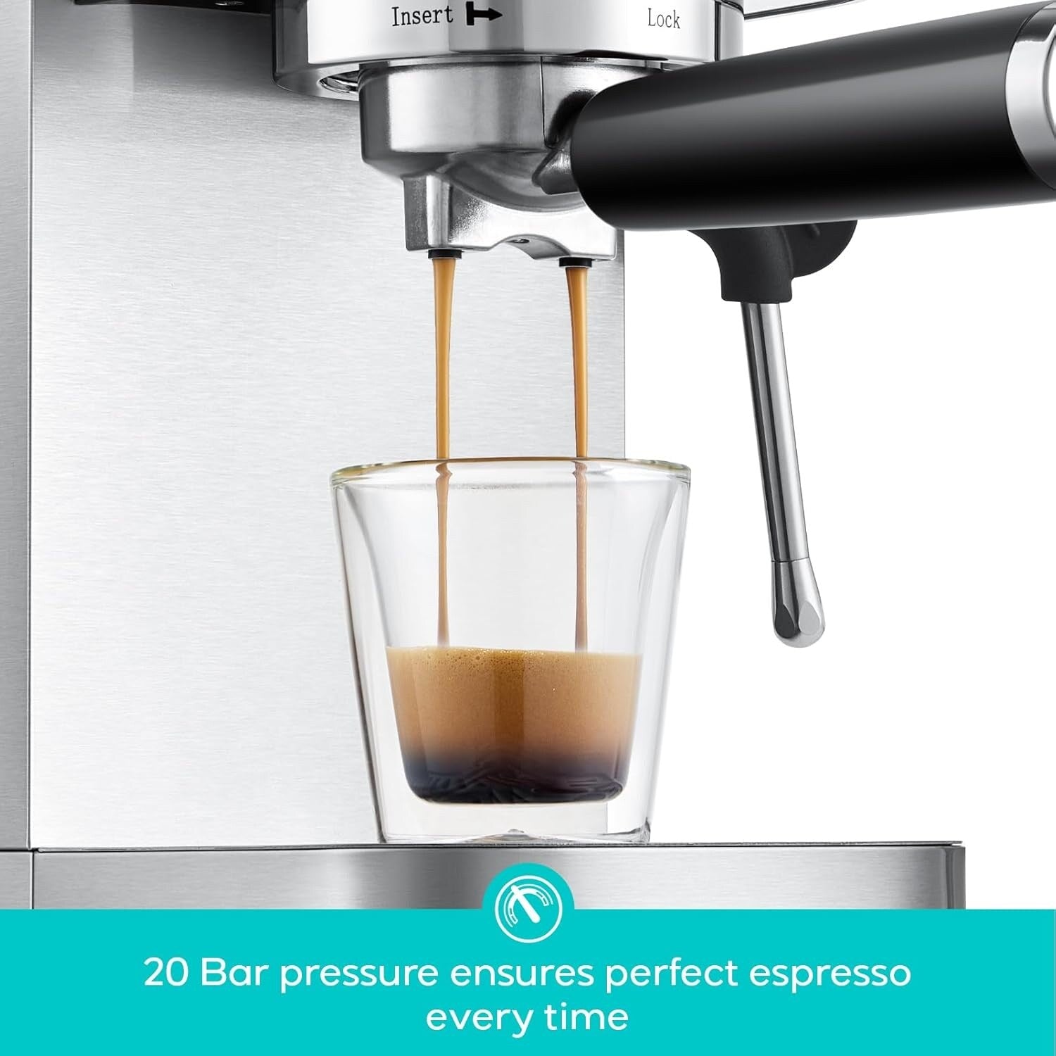 Casabrews 3700E Macchina per caffè espresso professionale da 20 bar con montalatte - N/D