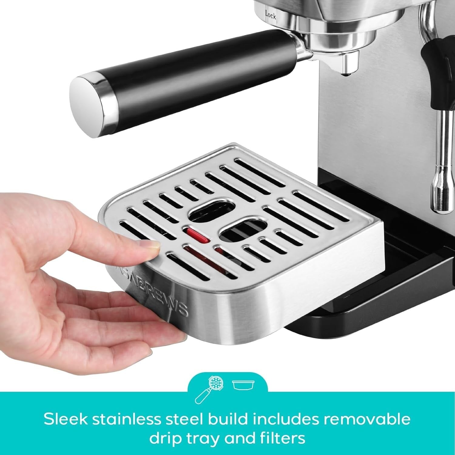 Casabrews 3700E Macchina per caffè espresso professionale da 20 bar con montalatte - N/D