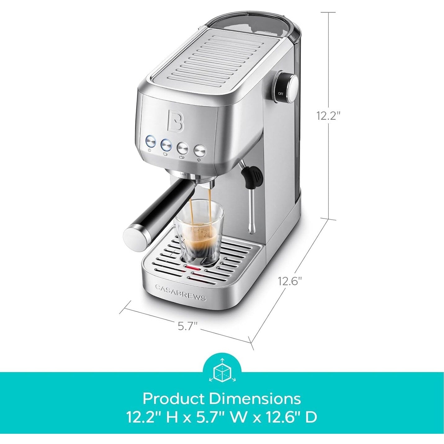 Casabrews 3700E Macchina per caffè espresso professionale da 20 bar con montalatte - N/D