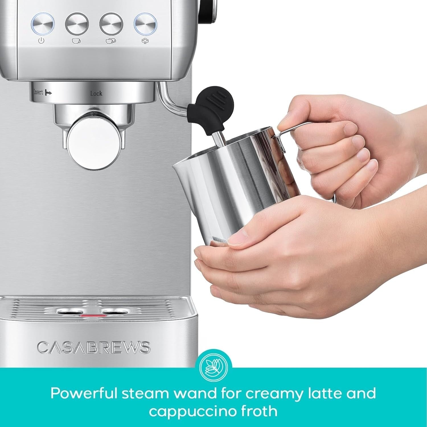 Casabrews 3700E Macchina per caffè espresso professionale da 20 bar con montalatte - N/D