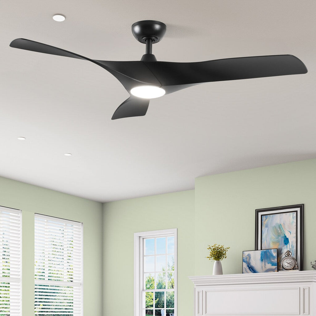 Ventilatore da soffitto, ventilatore da soffitto da 52 pollici con telecomando, LED dimmerabile, temperatura a tre colori