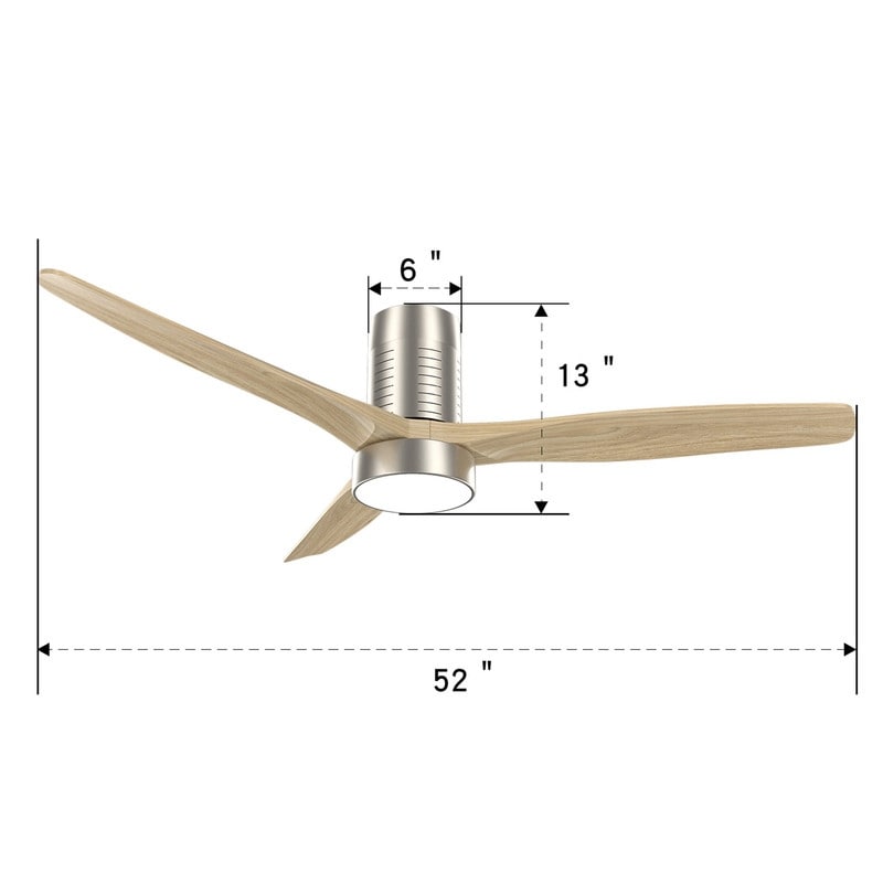 Ventilatore da soffitto a filo in stile fattoria da 52 pollici con luce e telecomando, motore CC reversibile