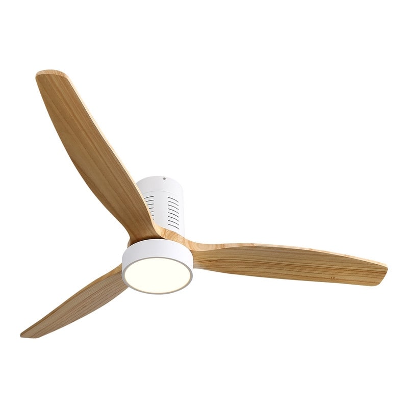 Ventilatore da soffitto a filo in stile fattoria da 52 pollici con luce e telecomando, motore CC reversibile