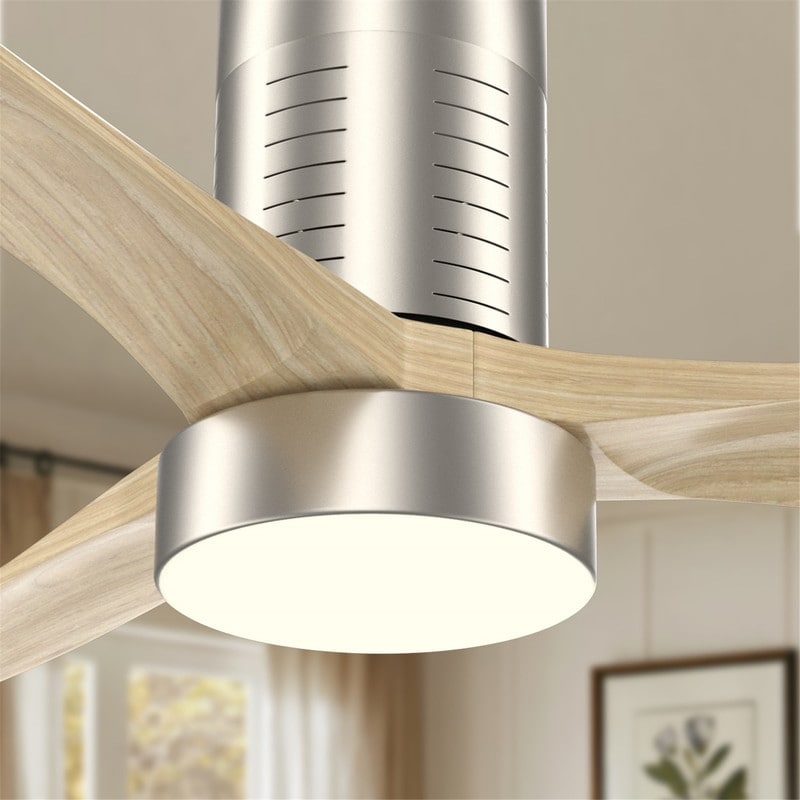 Ventilatore da soffitto a filo in stile fattoria da 52 pollici con luce e telecomando, motore CC reversibile