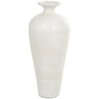 Vaso decorativo da pavimento in ceramica a forma di anfora alta - Bianco - Roche River Decor