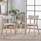 Sedie da pranzo Chazz Mid-Century Modern imbottite in legno di caucciù (set di 2/4) di Christopher Knight Home