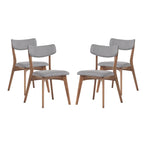 Sedie da pranzo Chazz Mid-Century Modern imbottite in legno di caucciù (set di 2/4) di Christopher Knight Home