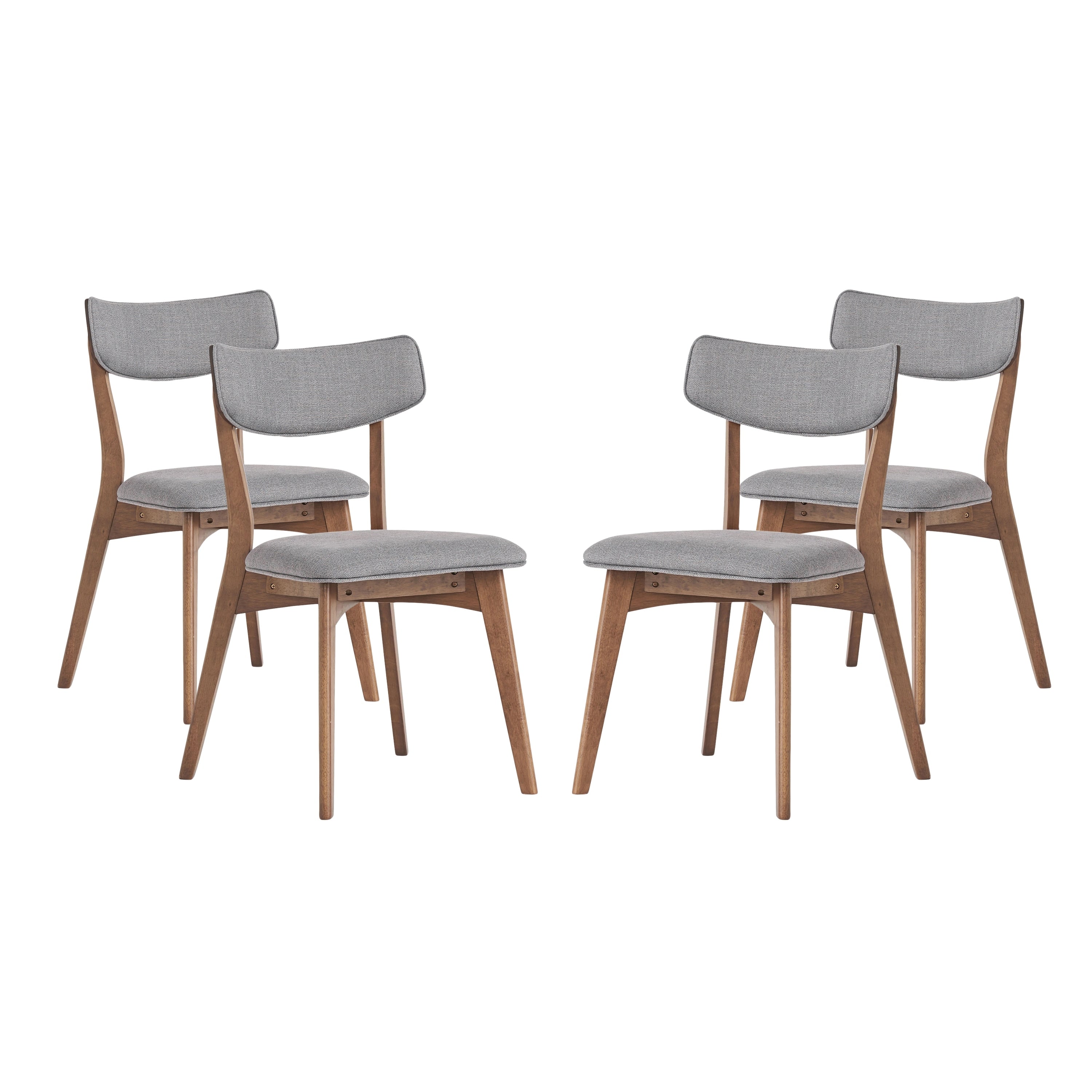 Sedie da pranzo Chazz Mid-Century Modern imbottite in legno di caucciù (set di 2/4) di Christopher Knight Home