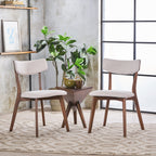 Sedie da pranzo Chazz Mid-Century Modern imbottite in legno di caucciù (set di 2/4) di Christopher Knight Home