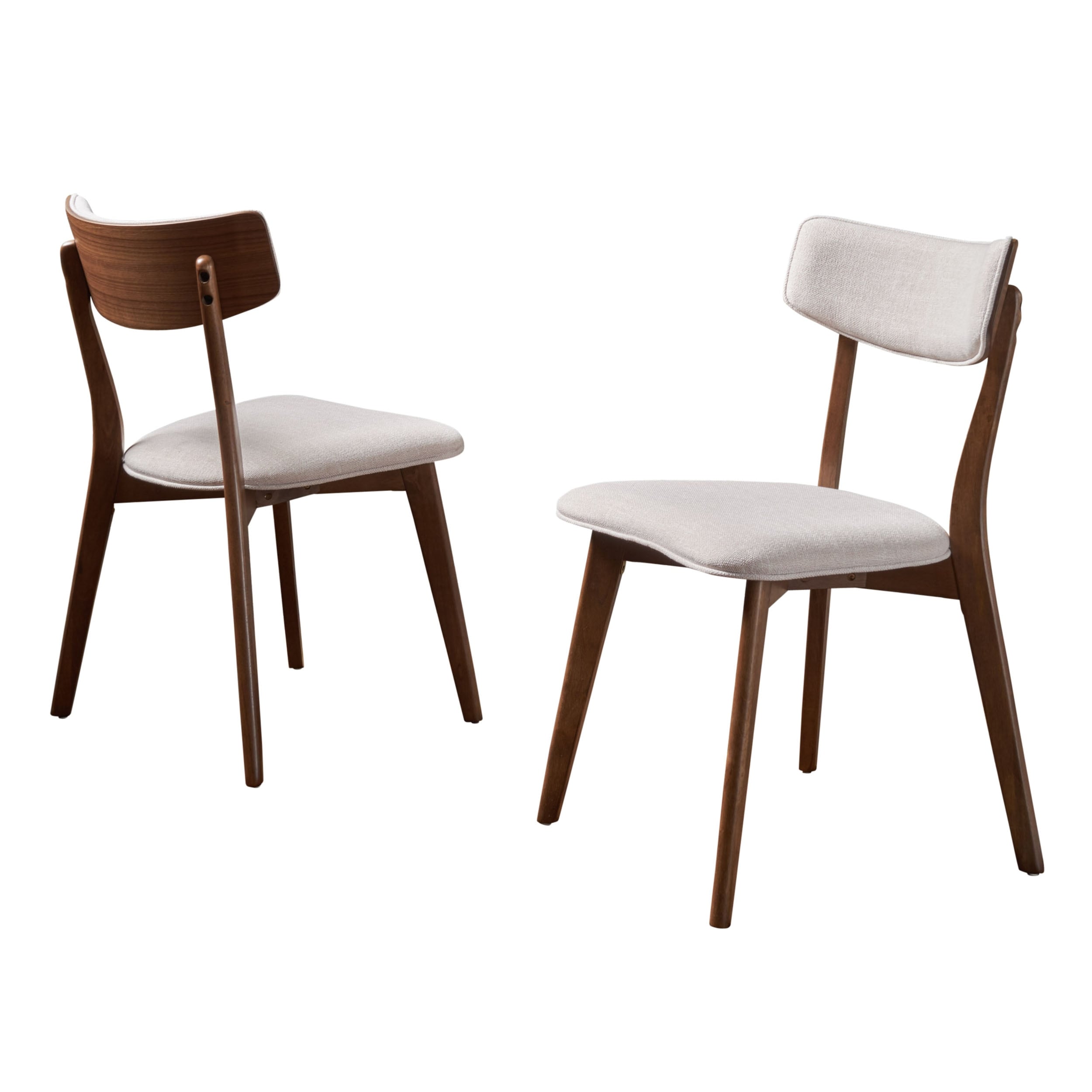 Sedie da pranzo Chazz Mid-Century Modern imbottite in legno di caucciù (set di 2/4) di Christopher Knight Home