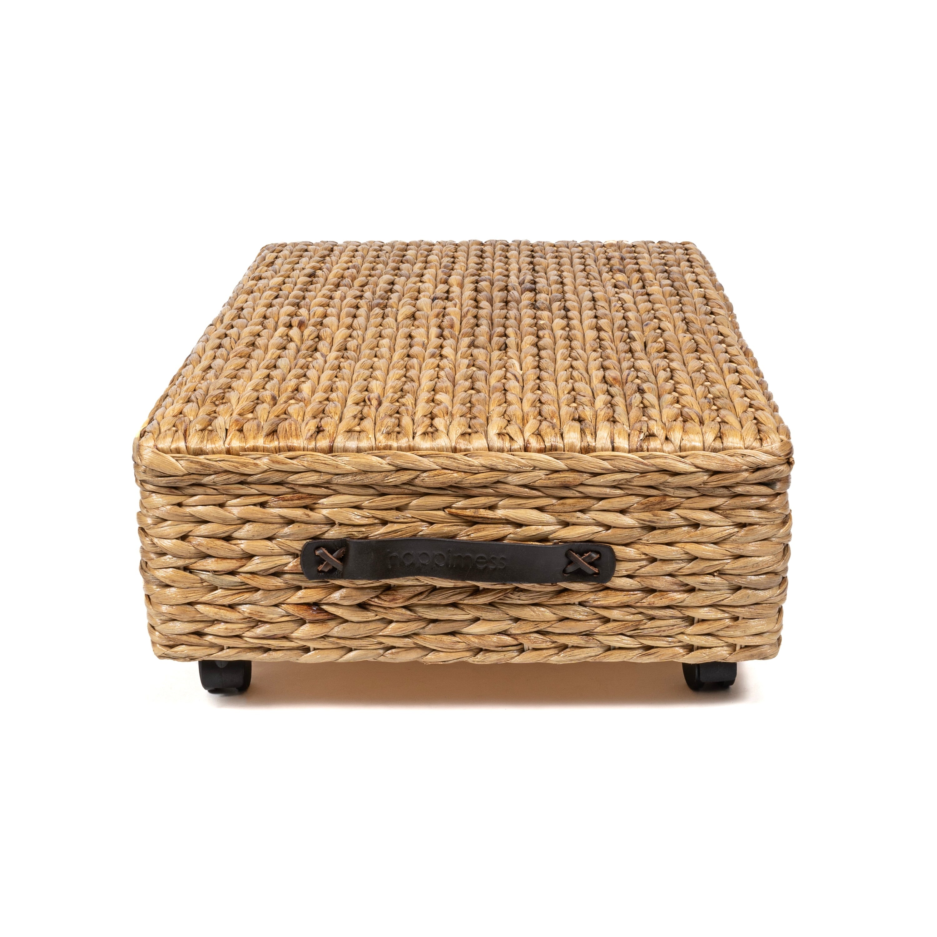 Contenitore portaoggetti sottoletto in giacinto/legno happimess con ruote e maniglie