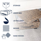 Contenitore portaoggetti sottoletto in giacinto/legno happimess con ruote e maniglie