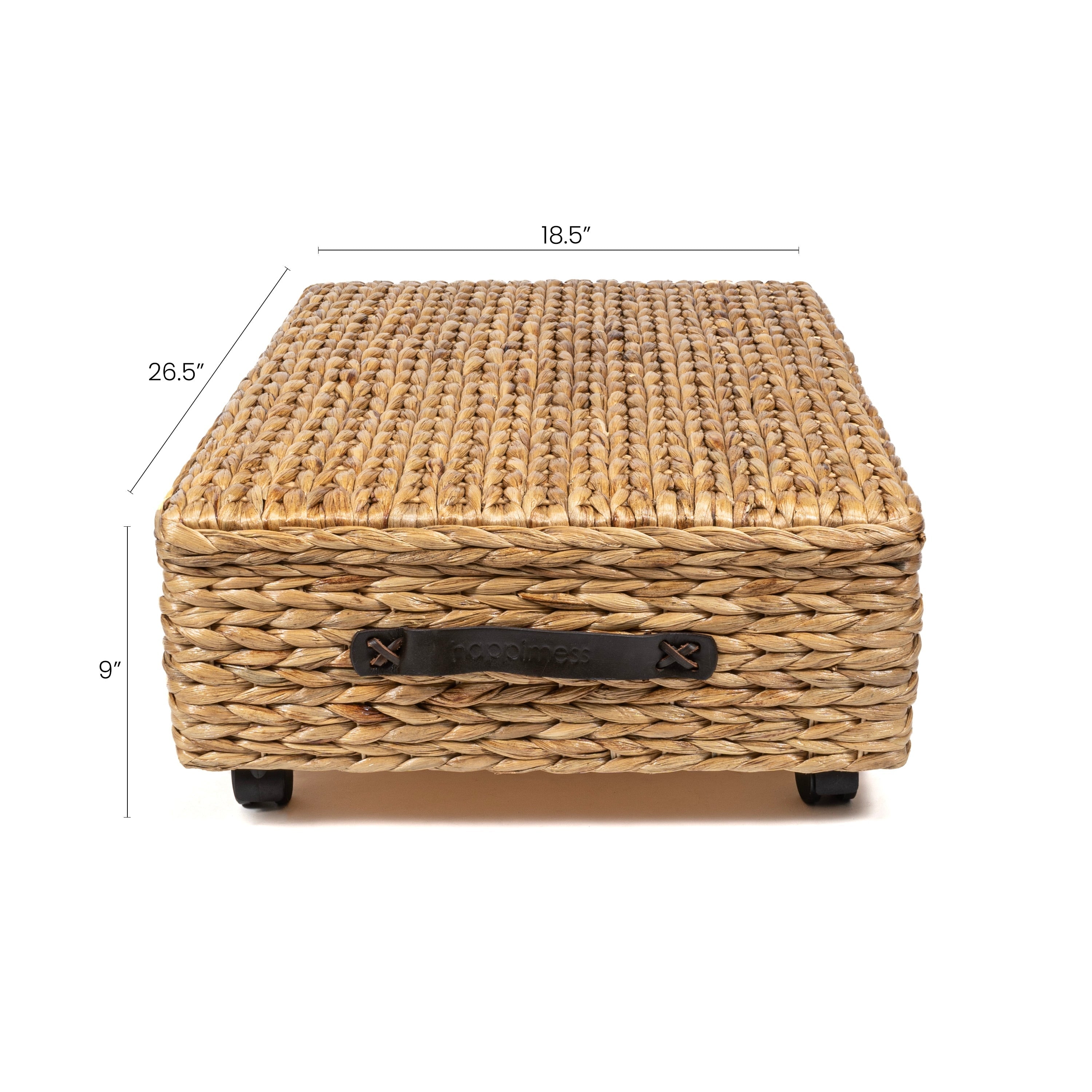 Contenitore portaoggetti sottoletto in giacinto/legno happimess con ruote e maniglie