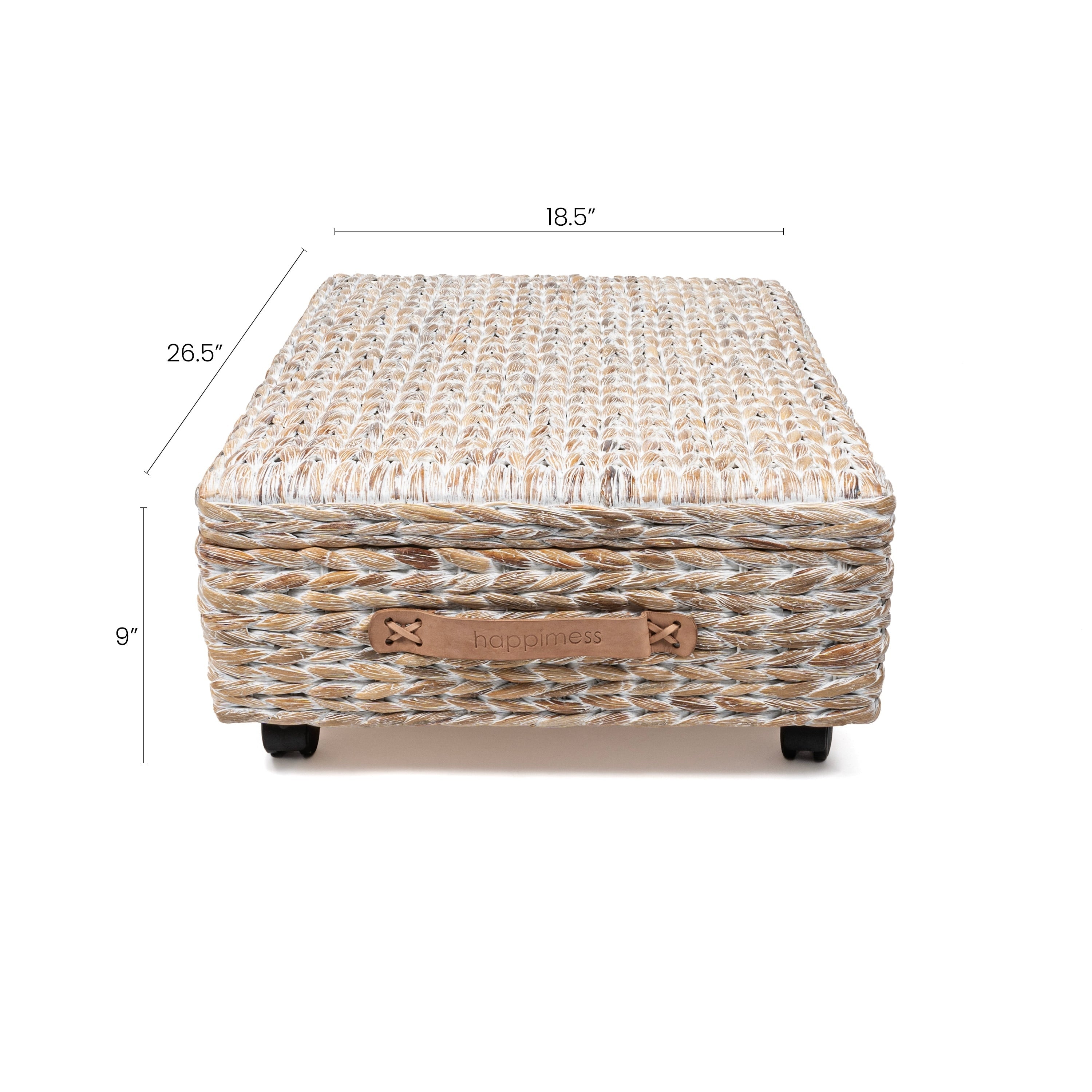 Contenitore portaoggetti sottoletto in giacinto/legno happimess con ruote e maniglie
