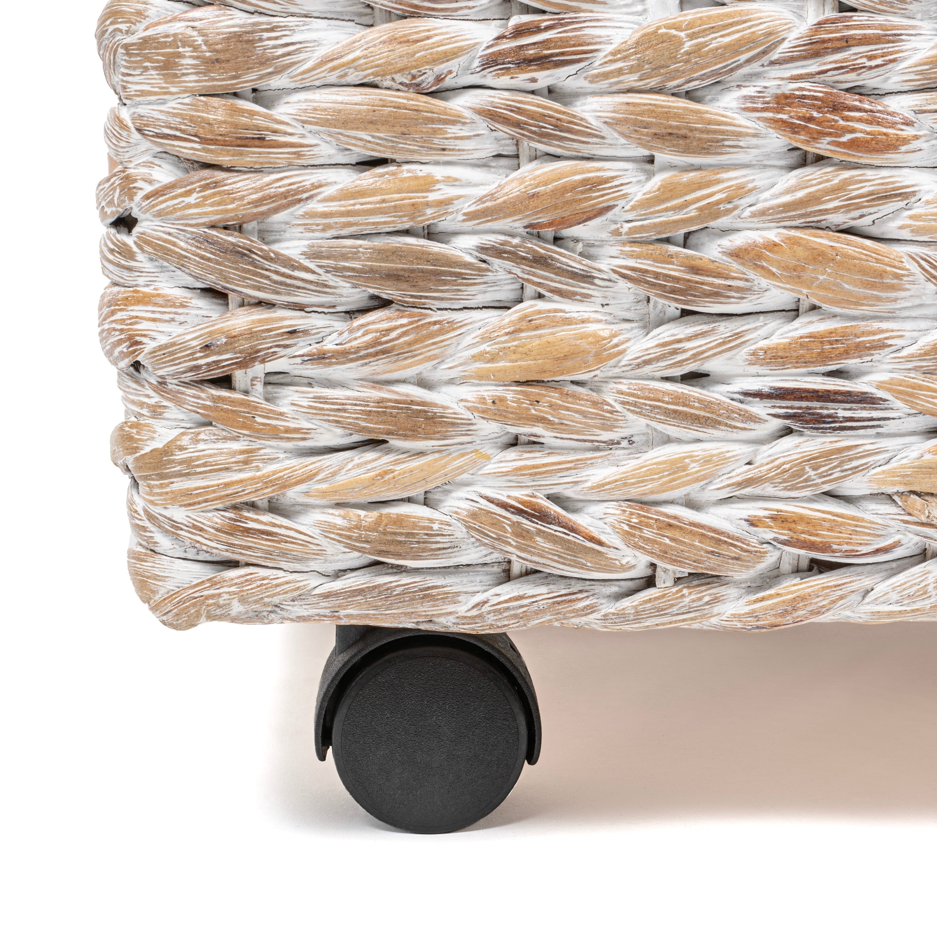 Contenitore portaoggetti sottoletto in giacinto/legno happimess con ruote e maniglie