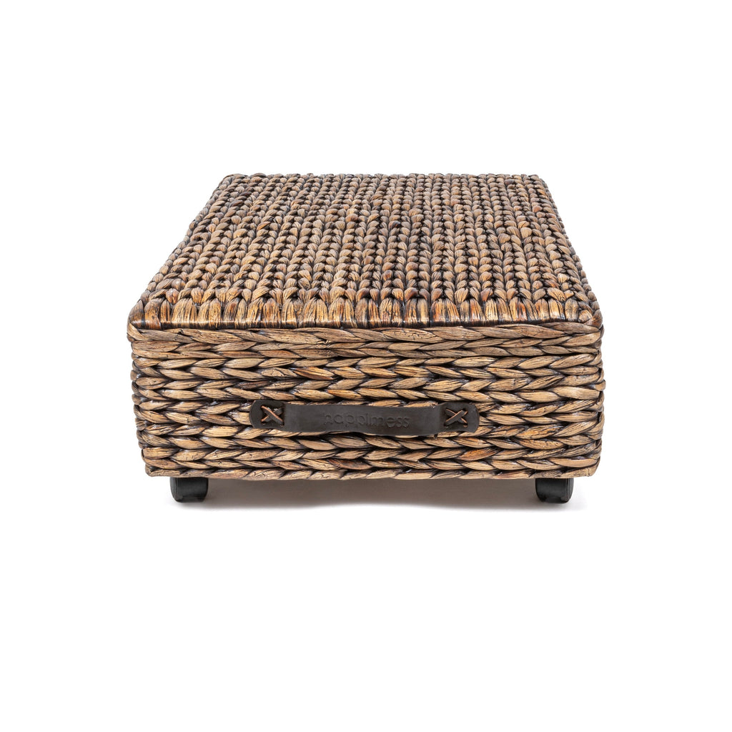 Contenitore portaoggetti sottoletto in giacinto/legno happimess con ruote e maniglie