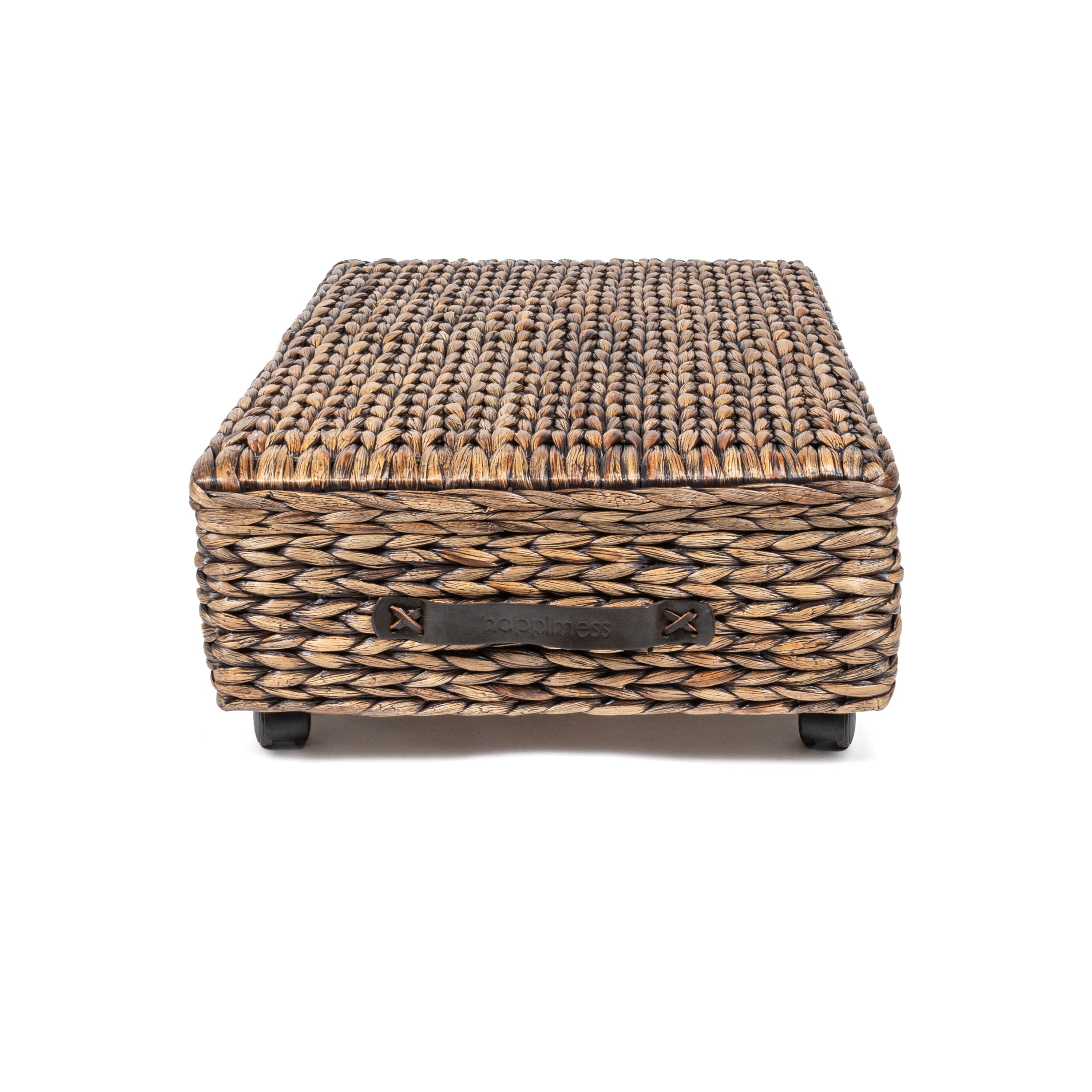 Contenitore portaoggetti sottoletto in giacinto/legno happimess con ruote e maniglie