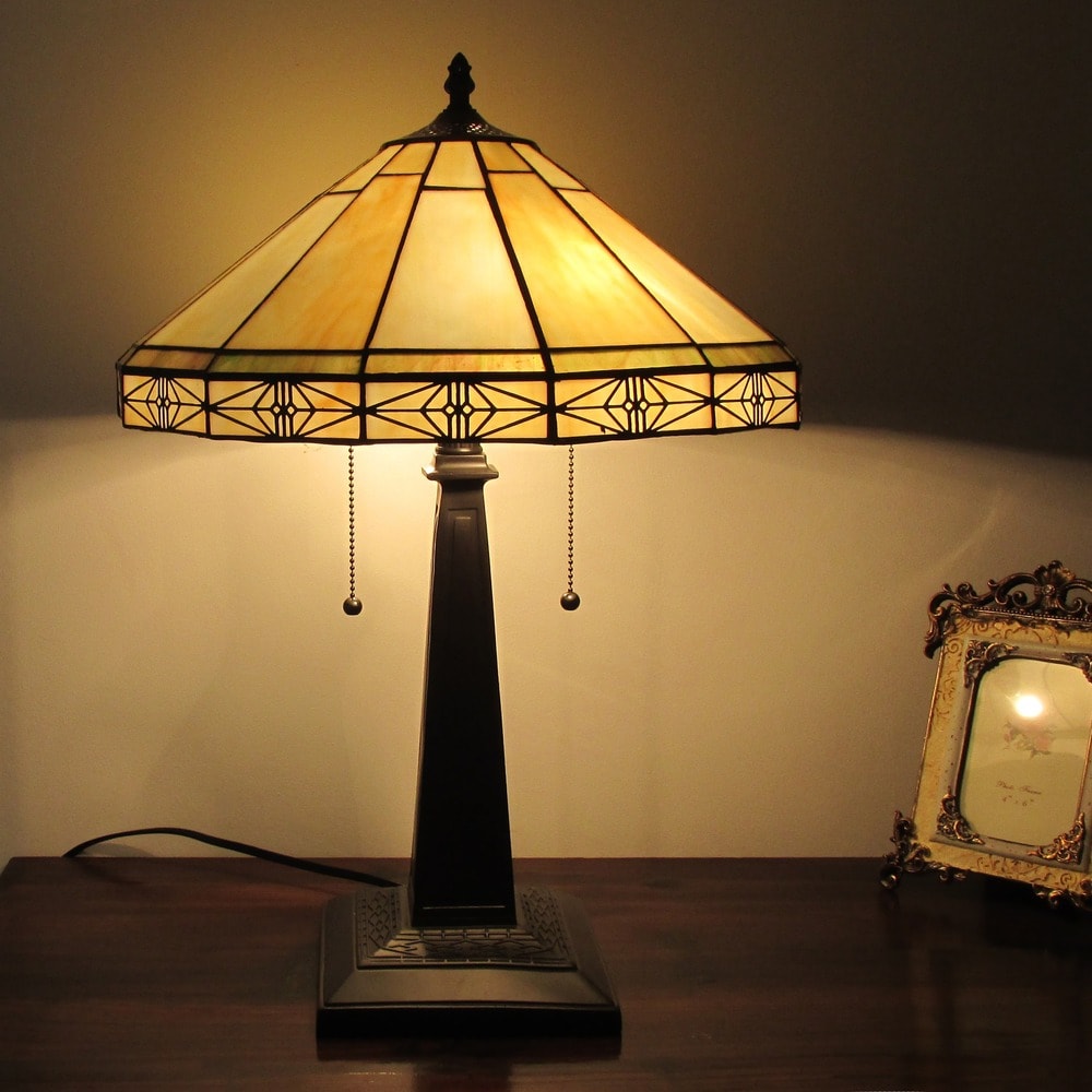 Lampada da tavolo a 2 luci in stile Tiffany Mission Design