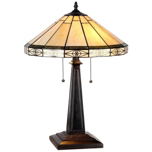 Lampada da tavolo a 2 luci in stile Tiffany Mission Design