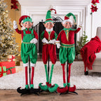 Set di elfi natalizi in piedi, Natale, decorazioni per la casa, 3 pezzi
