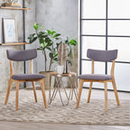 Sedie da pranzo Chazz Mid-Century Modern imbottite in legno di caucciù (set di 2/4) di Christopher Knight Home