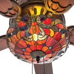 Ventilatore da soffitto Magna Carta in stile Tiffany Copper Grove Guasipati da 52 pollici - 52L x 52W x 16,5