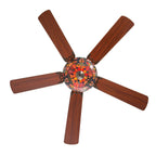 Ventilatore da soffitto Magna Carta in stile Tiffany Copper Grove Guasipati da 52 pollici - 52L x 52W x 16,5