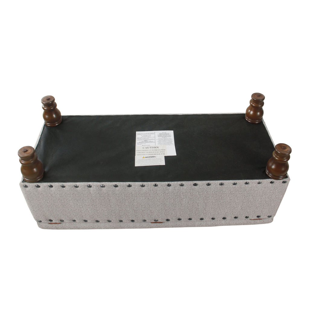 Panca contenitore imbottita Copper Grove Muscari con finiture a borchie