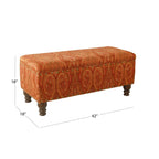 Panca contenitore imbottita Copper Grove Muscari con finiture a borchie