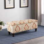 Panca contenitore imbottita Copper Grove Muscari con finiture a borchie