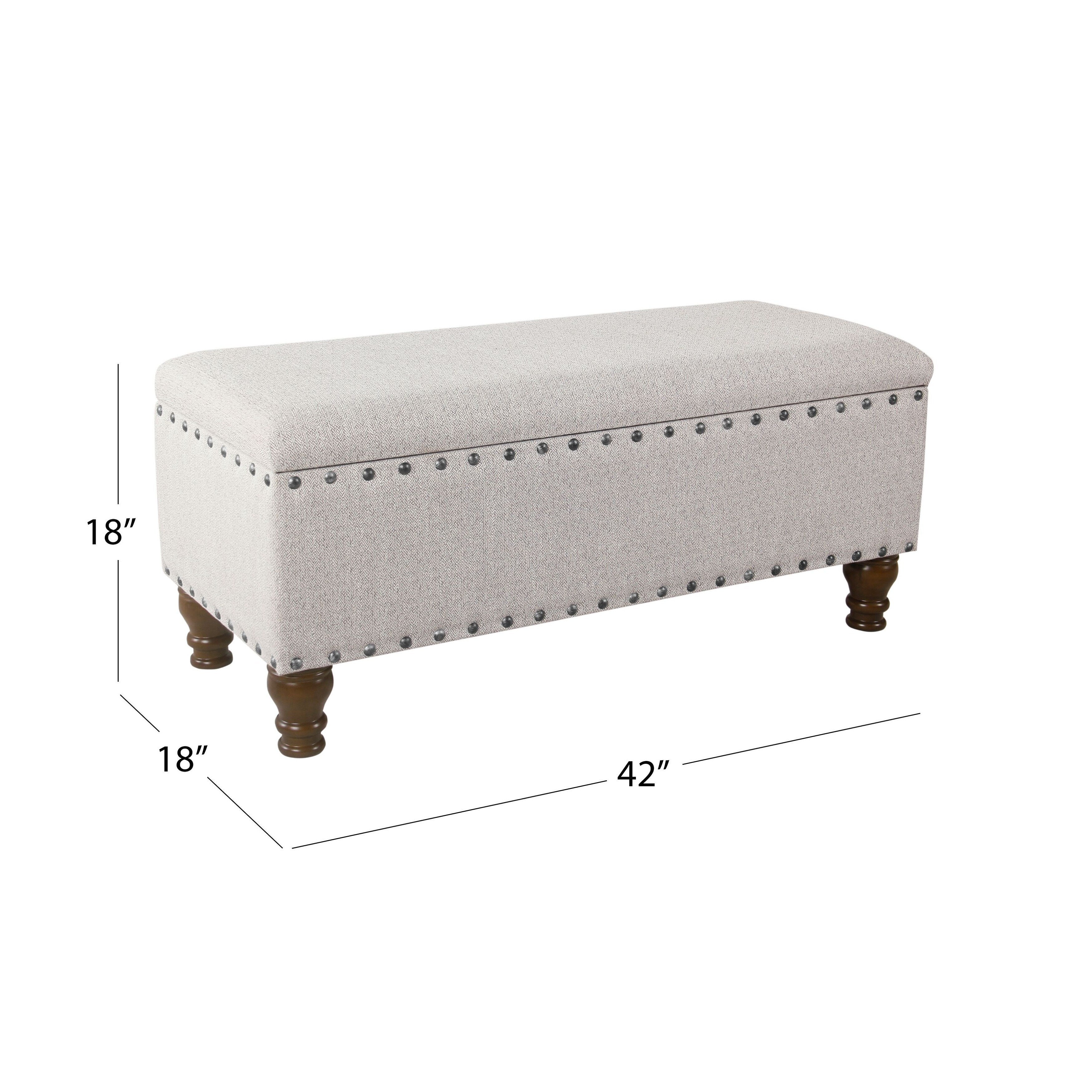 Panca contenitore imbottita Copper Grove Muscari con finiture a borchie
