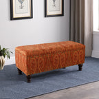 Panca contenitore imbottita Copper Grove Muscari con finiture a borchie