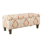 Panca contenitore imbottita Copper Grove Muscari con finiture a borchie