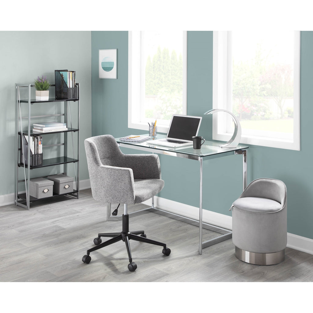 Sgabello girevole in velluto Silver Orchid Corday
