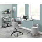 Sgabello girevole in velluto Silver Orchid Corday